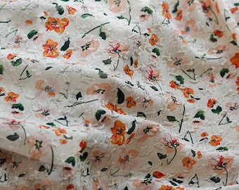 Floral Chiffon Fabric,Designer Fabric,Floral Fabric,Printed Floral Fabric,Daisy Fabric,Summer Dress Fabric,Fabric By Yard,Chiffon Fabric