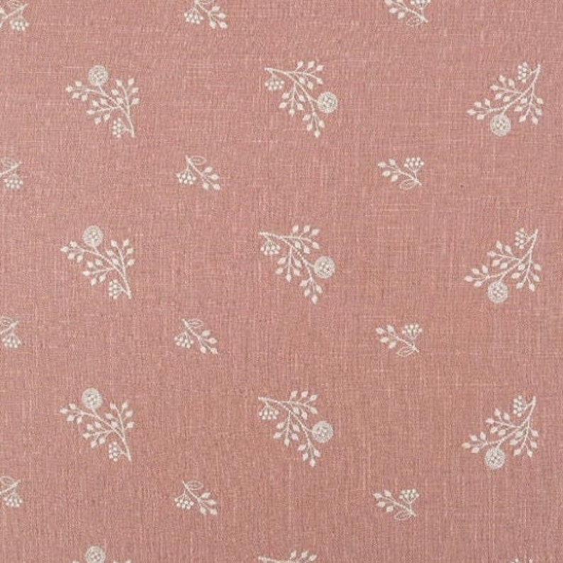 Tela bordada de algodón floral, tela japonesa, tela bordada, tela acolchada, tela de diseñador, tela cortada a medida, tela de algodón de lino Rosa