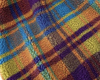 Plaid Sherpa Fabric,Sherpa Fabric,Plaid Fabric,Sewing Fabric,Jacket Fabric,Winter Fabric,Cushion Fabric,Soft Fabric,Fabric By 1/2 Yards