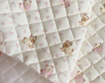 Dog Printed Quilted Fabric,Quilted Fabric,Jacket Fabric,Soft Fabric,Padded Fabric,Sewing Fabric,Winter Fabric,DIY Fabric,Fabric By 1/2 Yards