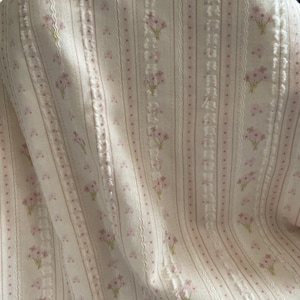 Tessuto di cotone jacquard a righe floreali, Tessuto floreale, Tessuto per abiti, Tessuto di cotone, Tessuto jacquard, Tessuto per tende, Tessuto fai da te, Tessuto al mezzo metro