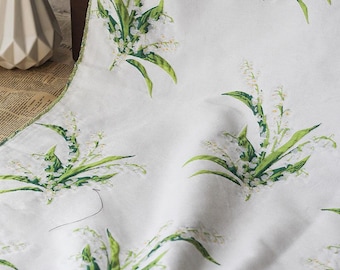 Grönt jacquardtyg, blommigt tyg, kuddetyg, botaniskt tyg, växttyg, klänningstyg, tyg på 1/2 yard, mjukt tyg