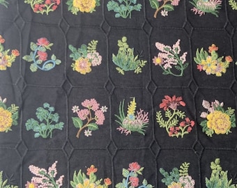 Floral Embroidered Cotton Fabric,Quilting Fabric,Floral Fabric,Embroidered Fabric,Dress Fabric,Fabric By 1/2 Yard,Cotton Fabric