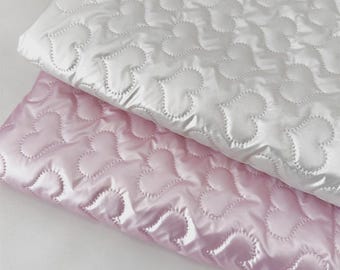 Heart Solid Quilted Lining Fabric,Quilted Fabric,Lining Fabric,Soft Fabric,Padded Fabric,Jackets Fabric,Winter Fabric,Fabric By 1/2 Yards