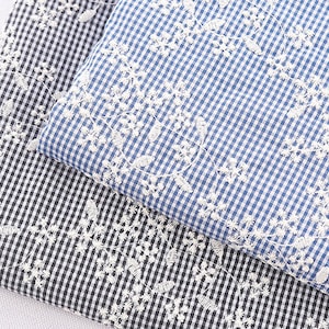 Floral Cotton Fabric,Embroidered Fabric,Flower Fabric,Cotton Fabric,Quilting Fabric,Designer Fabric,Fabric By Yard,Daisy Fabric,Soft Fabric