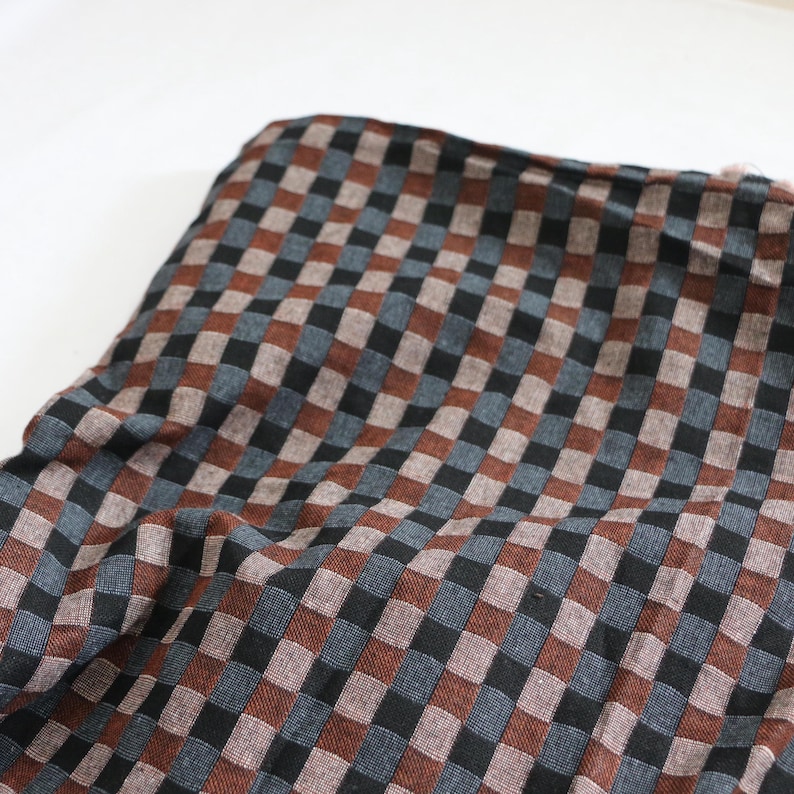 Vintage Plaid Cotton Fabric,Plaid Fabric,Cotton Fabric,Quilting Fabric,Dress Fabric,Decorative Fabric,Cushion Fabric,Fabric By 1/2 Yard image 2
