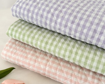 Quilted Plaid Fabric,Quilted Fabric,Plaid Fabric,Soft Fabric,Sewing Fabric,Lining Fabric,DIY Fabric,Winter Fabric,Fabric By 1/2 Yard