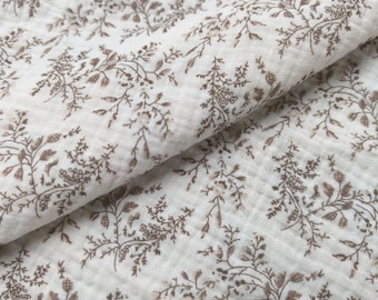 Floral Cotton Double Gauze Fabric,Sewing Fabric,Dress Fabric,Cotton Fabric,Double Gauze Fabric,Muslin Fabric,Baby Fabric,Fabric By 1/2 Yard