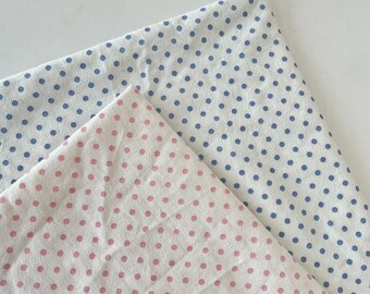 Polka Dot Crinkled Cotton Fabric,Quilting Fabric,Polka Dot Fabric,Cotton Fabric,Dress Fabric,Soft Fabric,Baby Fabric,Fabric By 1/2 Yard