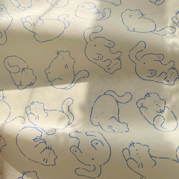 Cat Cotton Fabric,Dress Fabric,Cotton Fabric,Quilting Fabric,Cartoon Fabric,Sewing Fabric,Baby Fabric,Curtain Fabric,Fabric By 1/2 Yard