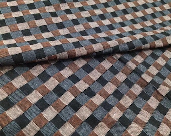 Vintage Plaid Cotton Fabric,Plaid Fabric,Cotton Fabric,Quilting Fabric,Dress Fabric,Decorative Fabric,Cushion Fabric,Fabric By 1/2 Yard