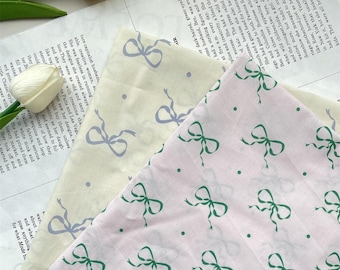 Bow Cotton Fabric,Cotton Fabric,Printed Fabric,Quilting Fabric,Curtain Fabric,Dress Fabric,Soft Fabric,DIY Fabric,Fabric By 1/2 Yard