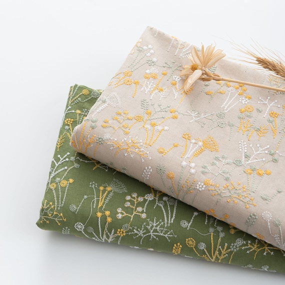 designer dress fabric by the yard Floral Cotton Fabric,embroidered Fabric,flower Fabric,printed Fabric,quilting  Fabric,designer Fabric,dress Fabric by 1/2 Yard,daisy Fabric