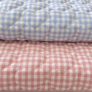 Gingham Quilted Fabric,Quilted Fabric,Gingham Fabric,Soft Fabric,Padded Fabric,Sewing Fabric,DIY Fabric,Winter Fabric,Fabric By 1/2 Yards image 2