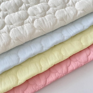 Cloud effen gewatteerde stof, gewatteerde stof, effen stof, zachte stof, gewatteerde stof, naaistof, winterstof, doe-het-zelfstof, stof met 1/2 meter afbeelding 2