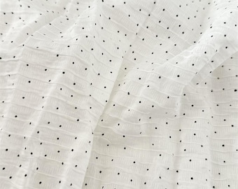 Polka Dot Printed Crinkled Fabric,Quilting Fabric,Sewing Fabric,Dress Fabric,Polka Dot Fabric,Soft Fabric,Curtain Fabric,Fabric By 1/2 Yard
