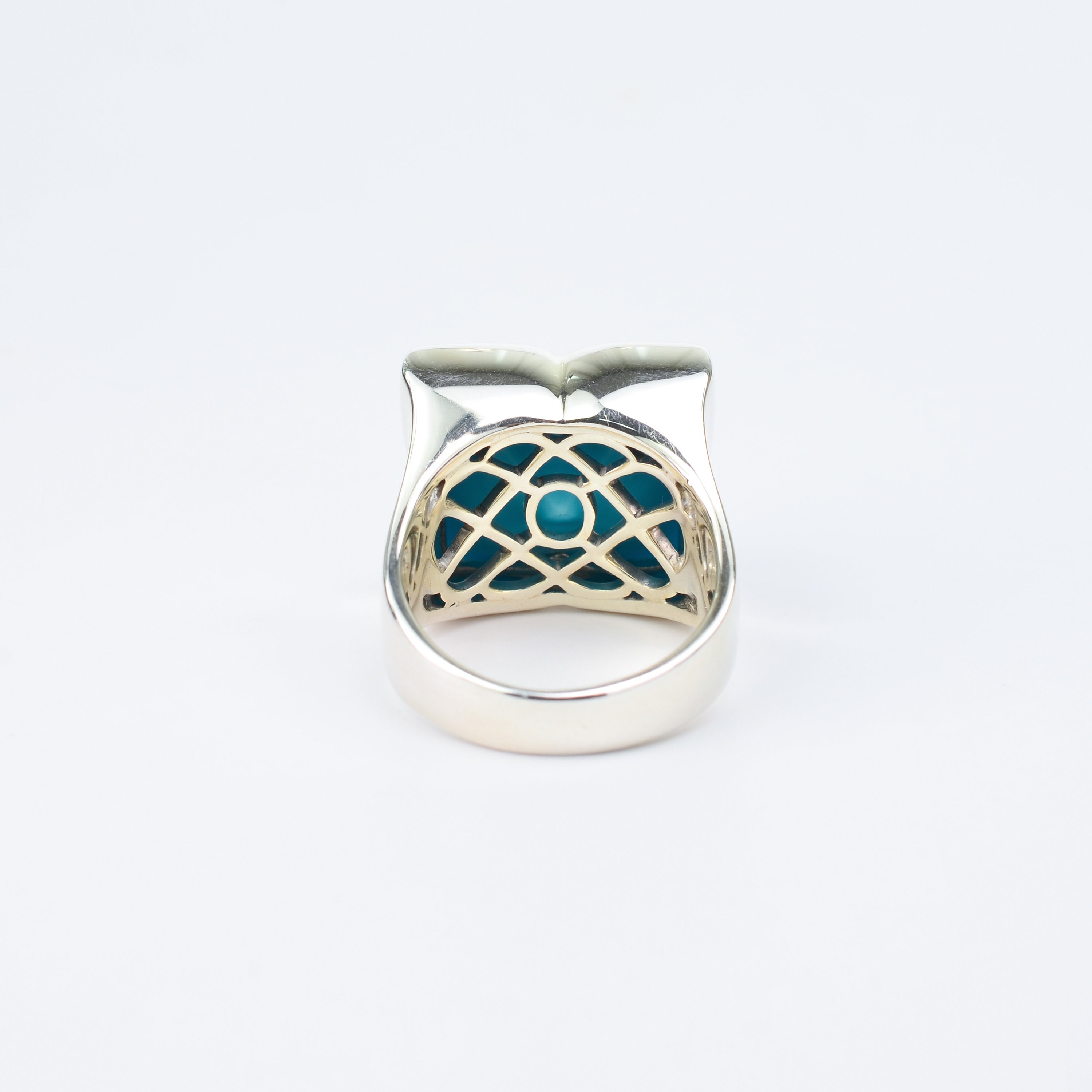 Sterling Silver Turquoise Clover Ring, Art Deco Style - Etsy