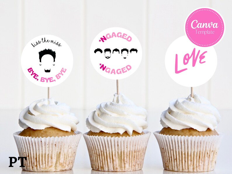 Editable NSYNC Bachelorette Cupcake Toppers Bachelorette Etsy