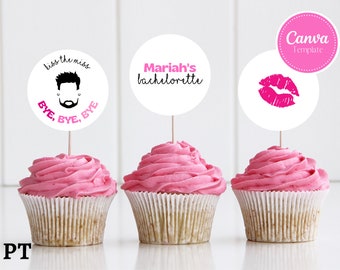 Toppers cupcake addio al nubilato modificabili NSYNC, Toppers cupcake addio al nubilato, Topper cupcake personalizzati, Download istantaneo, Modelli