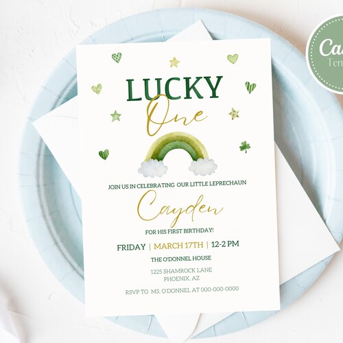 Editable Lucky Charm Birthday Party Invitation St. - Etsy
