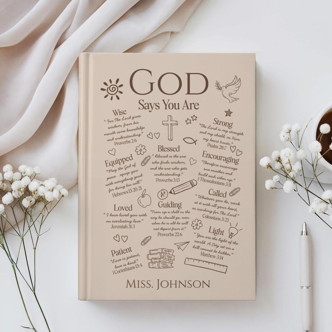 God Says You Are Journal, Personalized Christian Teacher Gift ,custom ...
