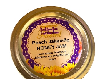 Peach Jalapeno Honey Jam - Delicious and not too spicy - 8oz