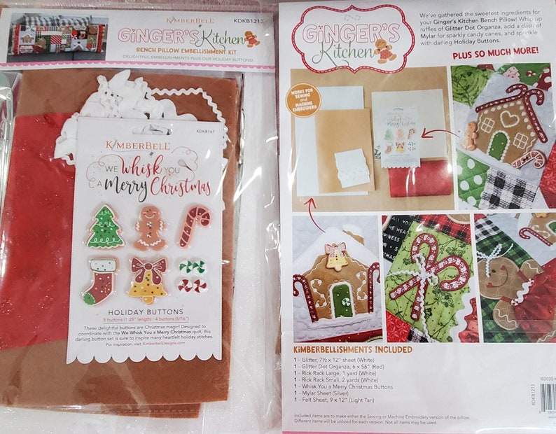 Kimberbell Ginger's Kitchen Bench Pillow Etsy