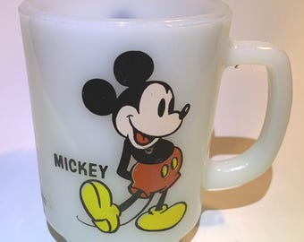 Vintage Disney Mickey Mouse glass mug, Pepsi collector series