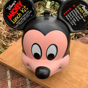 Vintage Mickey Mouse Lunch Box With UNUSED Thermos By Aladdin