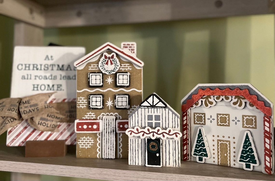 House Cutouts-christmas Cottage Wood Cut Outs DIY Kit - Etsy