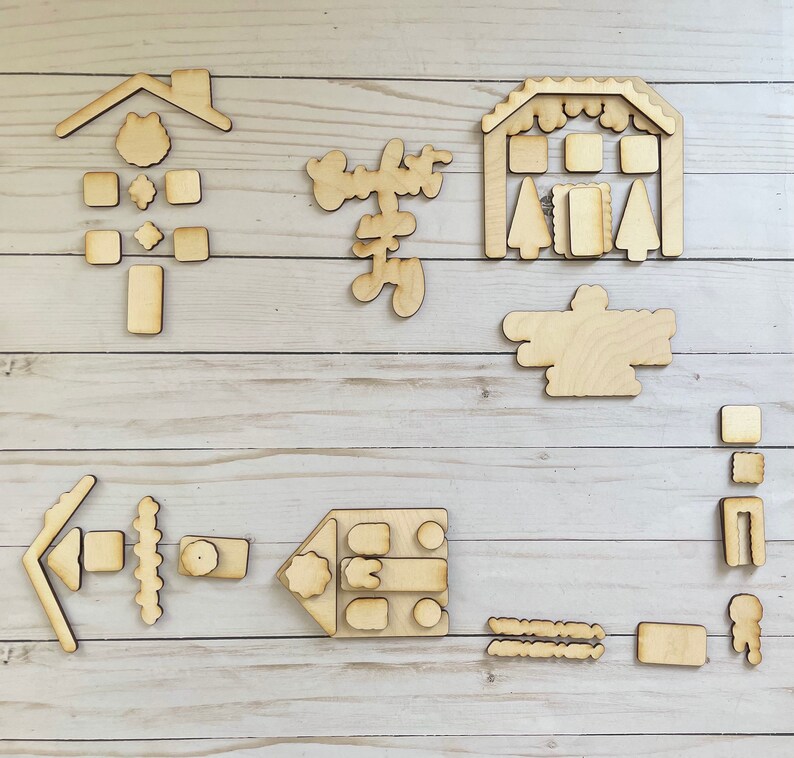 House Cutoutschristmas Cottage Wood Cut Outs Chalk Couture Etsy