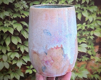 Gobelet fait main fleurs de cerisier mouchetées