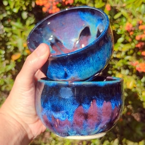 Two Handmade Cosmic Ceramic Bowls