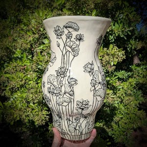 Handmade Art Nouveau Lotus Vase