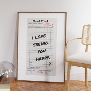 Guest Check Print, Bar cart art, Trendy Printable Wall Art, Wall art prints trendy, Retro Wall Art, Trendy Wall Art, Motivational poster