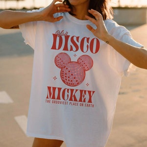 Comfort Colors Disco Mickey Mouse Unisex Tee Retro Vintage Magic Adults Theme Parks Walt Magic Kingdom Epcot Streetwear Short Sleeve Gift