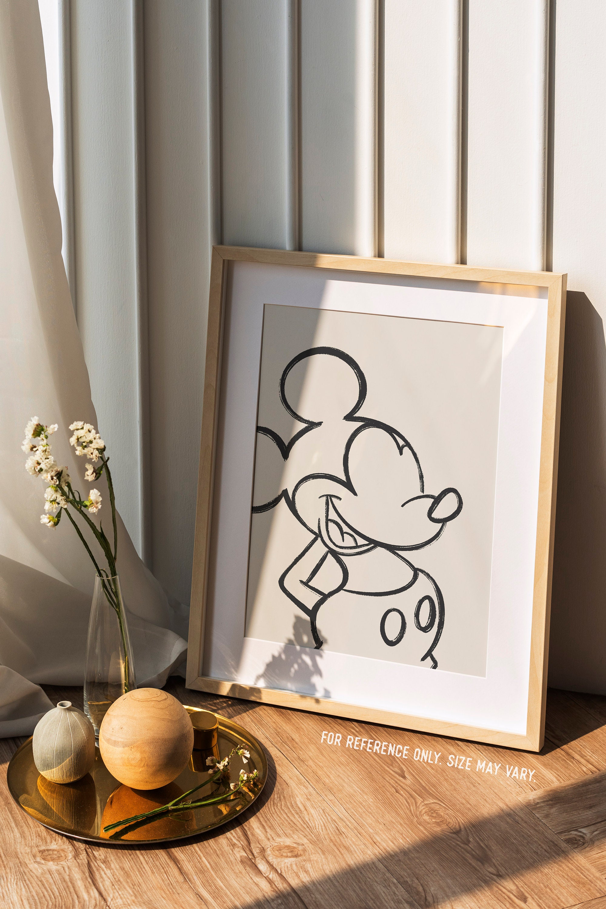 Discover Mickey Mouse Sketch Matte Minimal Modern Boho Home Decor Magic Nursery Poster