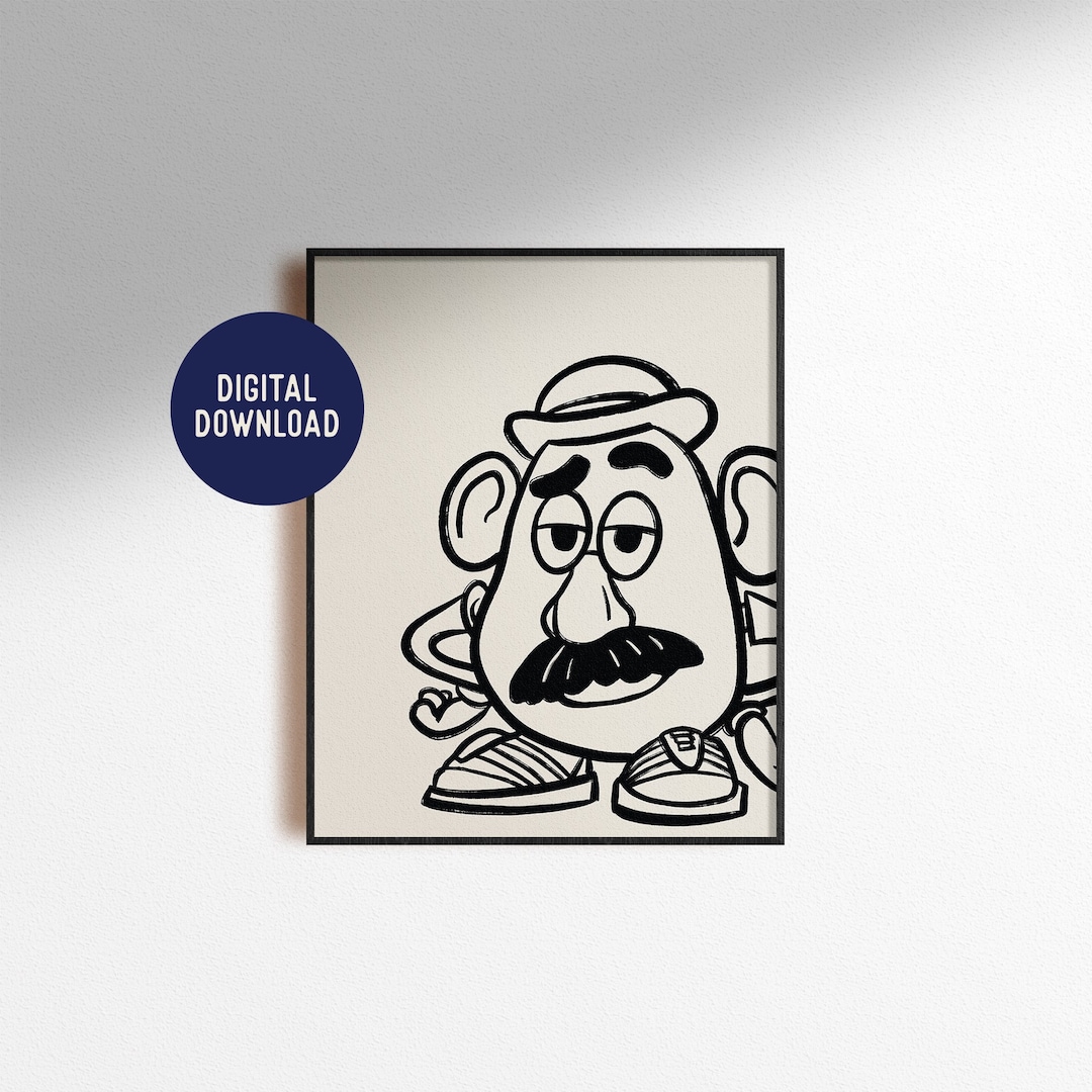 Digital Download Mr. Potato Head Print Drawing Sketch Toy Story Pixar ...