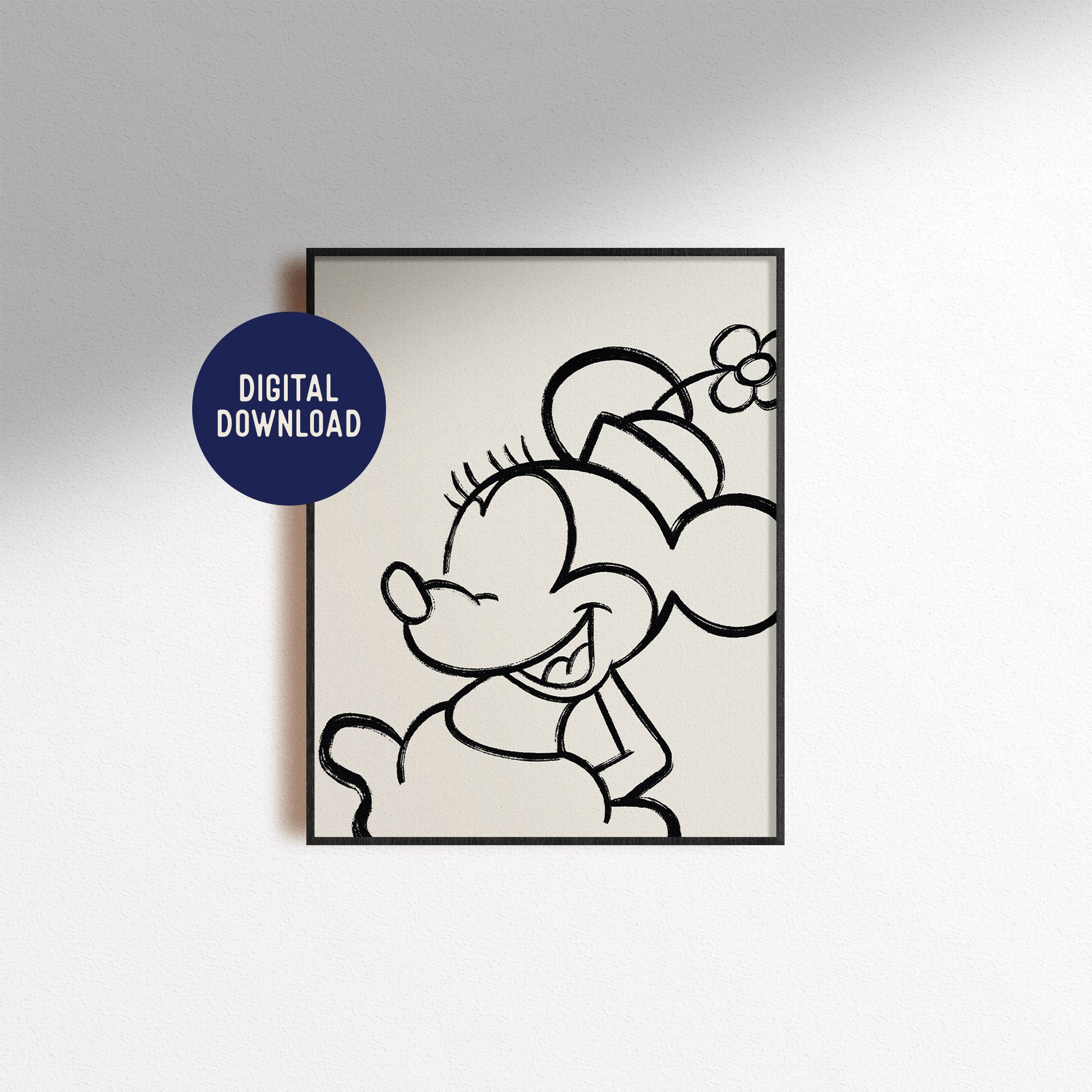 Digital Download Minnie Mouse Print Artwork Drawing Painting - Etsy