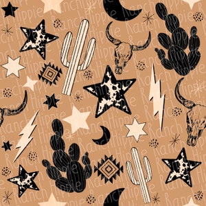 Western seamless pattern. Digital download only. Png file