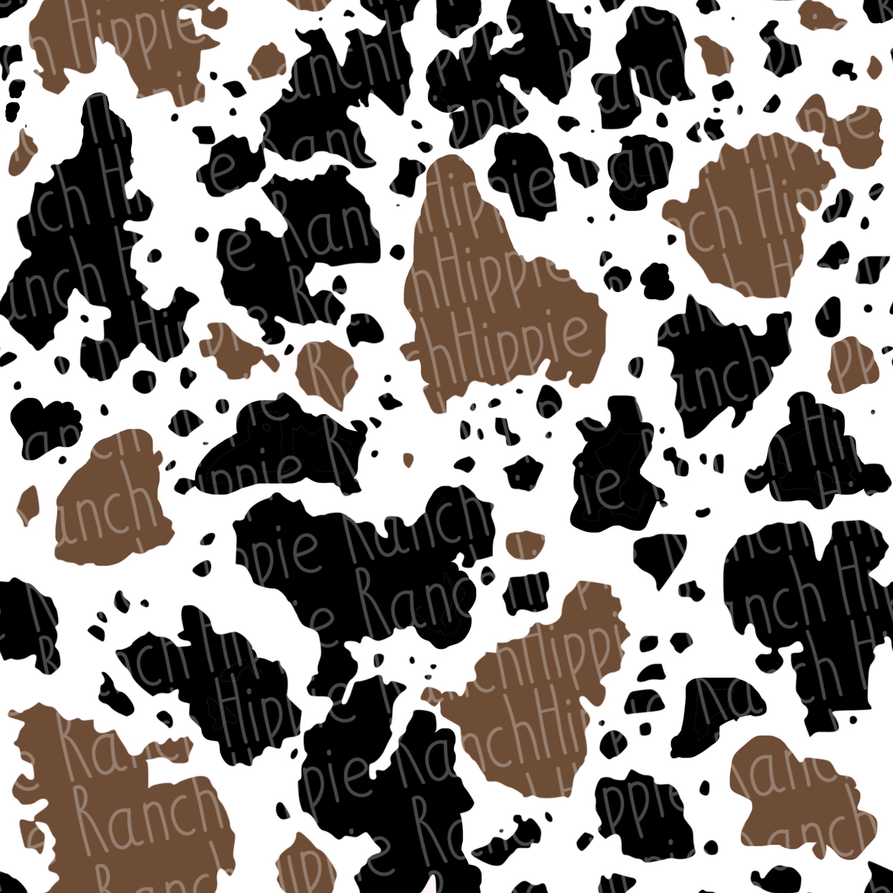 Brown Cow Print Peel and Stick Wallpaper Sample - 19′′x19′′, PVC-Free