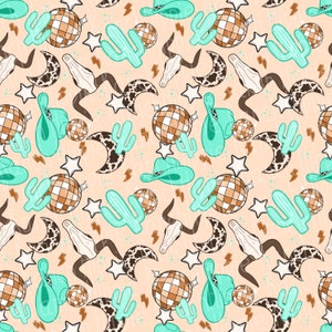Western Disco Seamless Pattern. Digital Download Only. Png File - Etsy