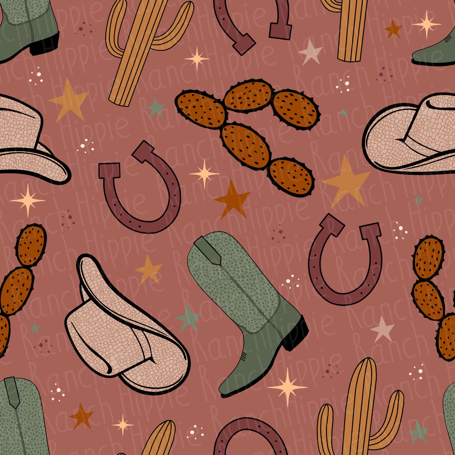 Western Seamless Pattern. Digital Download Only. Png File Etsy