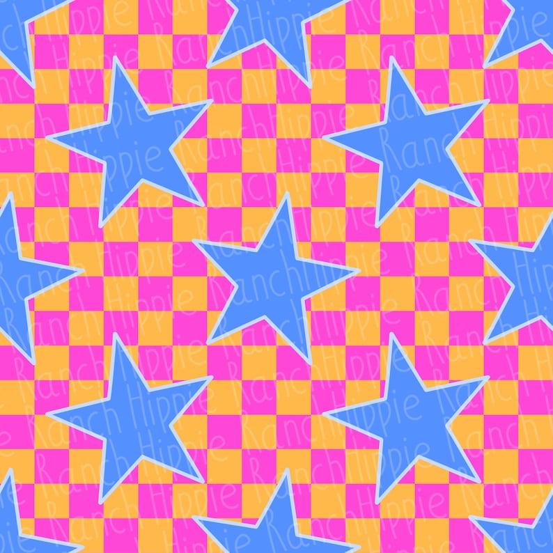 Seamless Pattern Png. Checkered Star Png. Digital Download Only. Png ...