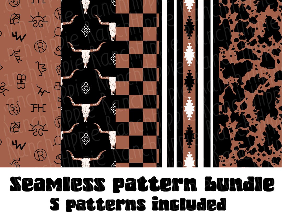 Western Pattern Tile Western Seamless Pattern Bundle. 5 Patterns Included. Digital Downloads ...