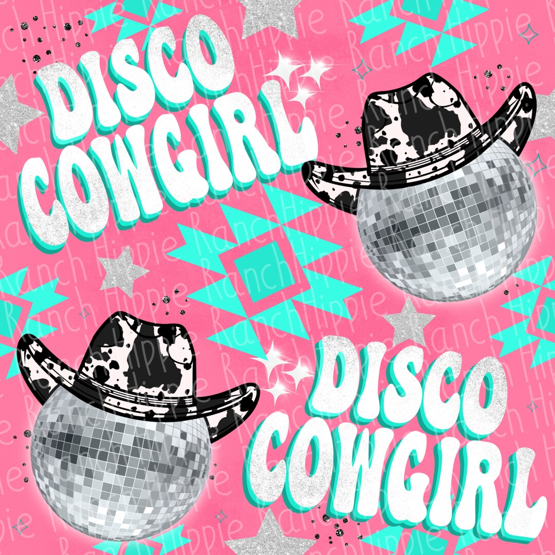 Disco Cowgirl Seamless Pattern. Digital Download Only. Png - Etsy