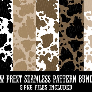 Cow print seamless pattern bundle. Western png. Cow print png. Digital download only