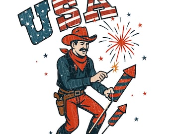 Western collage 4th of July png. Independence Day png. Patriotic png. Digital download only