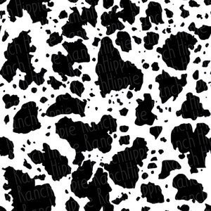 Black and white Cow print seamless pattern. Digital download only. Png file