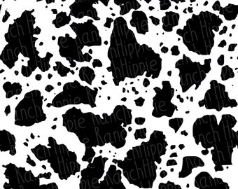Black and white Cow print seamless pattern. Digital download only. Png file